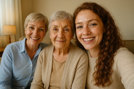happy family selfie